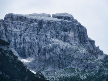 Low angle view of rock formation against sky