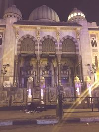 View of historical building at night