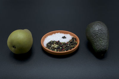 High angle view of food on table