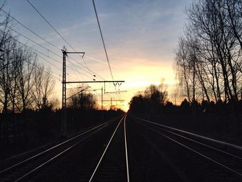 Railroad track at sunset