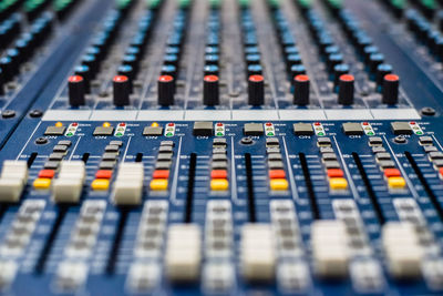 Close-up of sound mixer