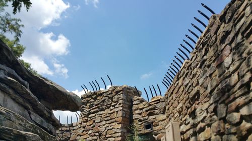 Low angle view of building old fort against sky