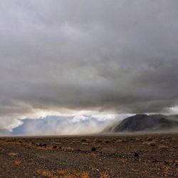 Scenic view of landscape against cloudy sky