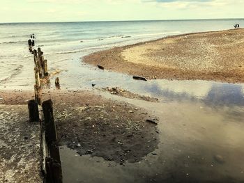 Scenic view of beach against sky