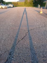 Surface level of road