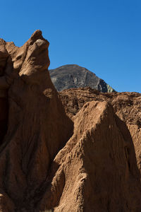 Scenic view of mountains against clear sky