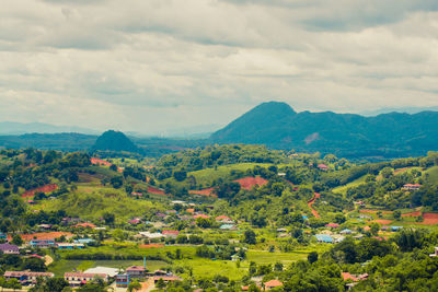 Scenic view of townscape against sky