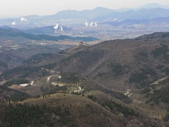 High angle view of landscape against sky