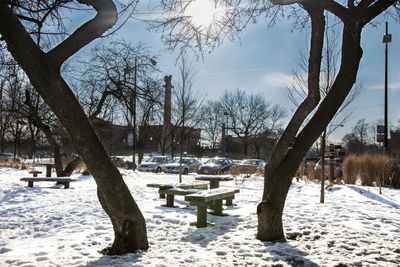 Scenic view of snow covered landscape