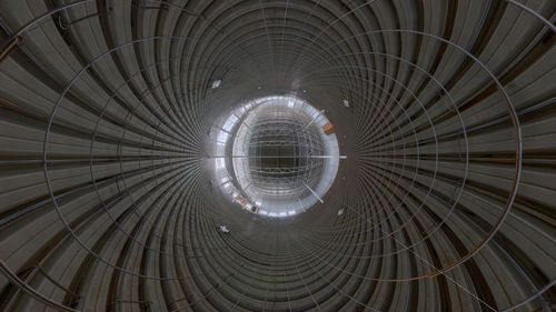 Panoramic view of industrial building construction site in hyperbolic projection