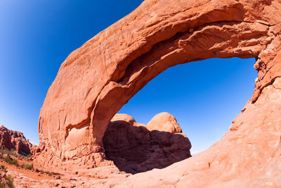 Rock formation against clear sky