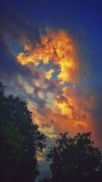 Silhouette of tree against cloudy sky