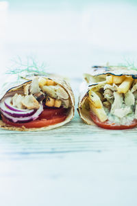 Close-up of food on table