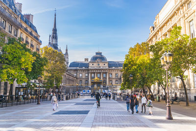 Group of people in paris street