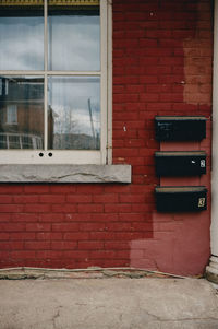 Brick wall of building