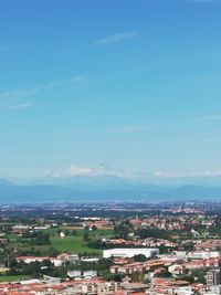 High angle view of townscape against sky