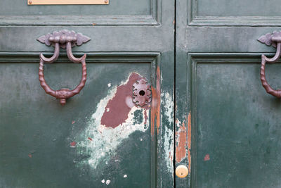 Close-up of closed doors