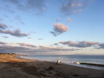 Scenic view of beach against sky