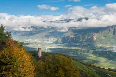 High angle view of landscape against sky