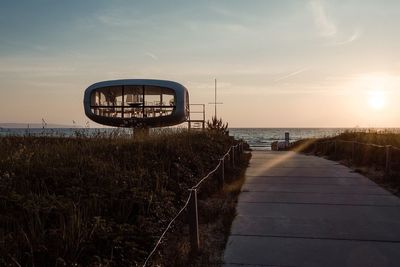Scenic view of sea at sunset