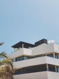 Low angle view of building against clear sky