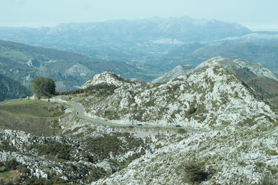 Scenic view of mountains against sky