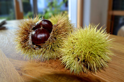 Close-up of strawberry on table