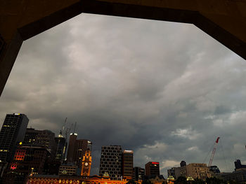 Low angle view of buildings against sky