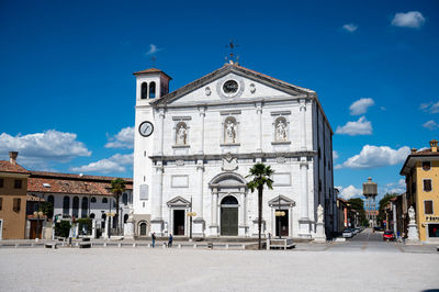 Exterior of building against blue sky