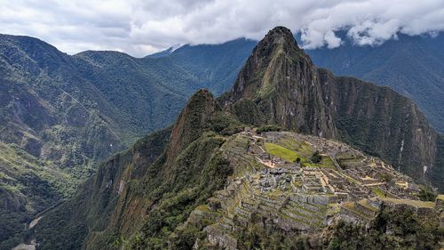 Panoramic view of mountains against sky