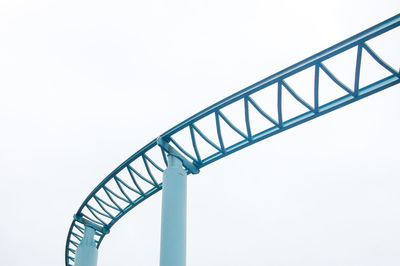 Low angle view of spiral staircase against clear sky