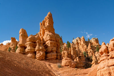 Rock formations against blue sky