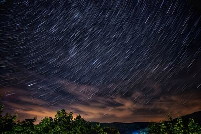 Low angle view of star field against sky at night