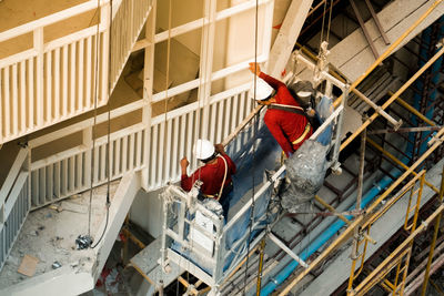 People working at construction site