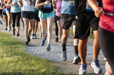 Low section of people running