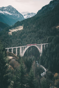 View of bridge over mountain