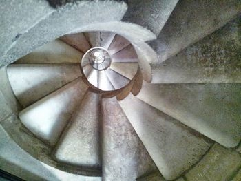 Directly below shot of spiral staircase