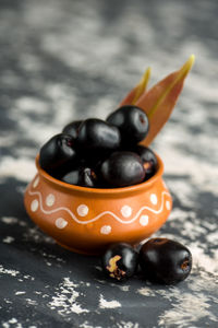 Close-up of black tea on table