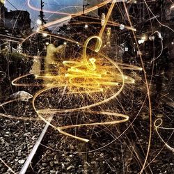 Light trails at night