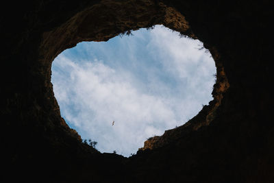 Sky seen from cave
