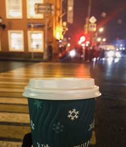 Illuminated city at night