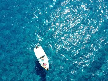 High angle view of swimming pool in sea