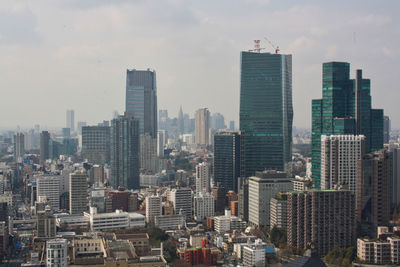 View to tokyo city from the skxyscraper