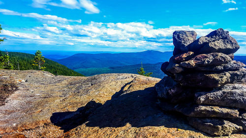 Scenic view of rock formation against sky