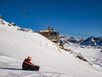 Snowboarder on a ski slope