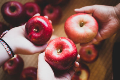 Close-up of hand holding apple