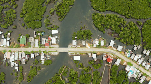 High angle view of swimming pool