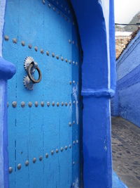 Close-up of rusty metal door