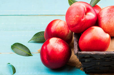 Close-up of apples in basket