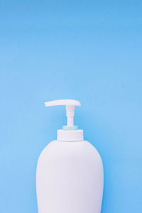 Soap on blue background